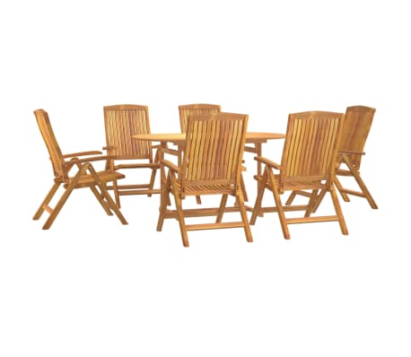 vidaXL Ensemble &agrave; manger de jardin 7 pcs Bois de teck solide