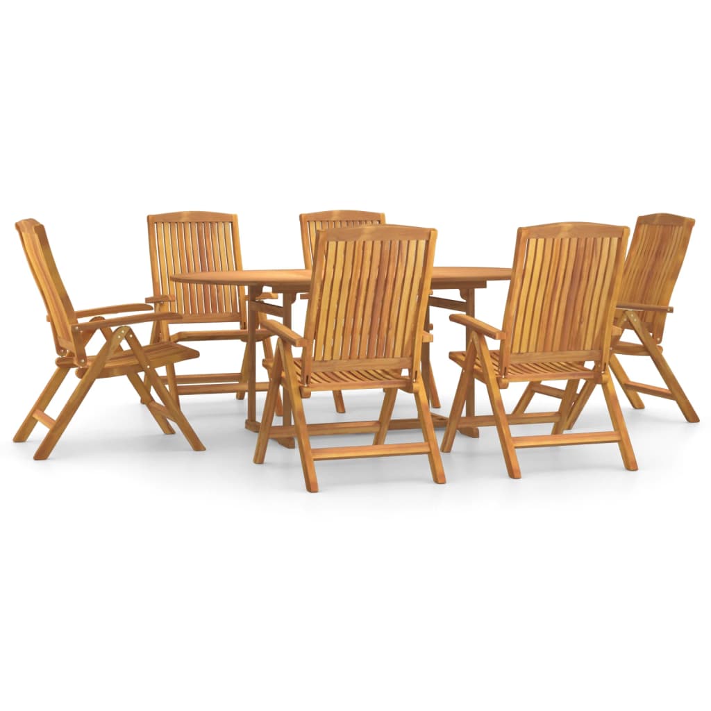 Drewniany zestaw mebli ogrodowych - 1 stół, 6 krzeseł