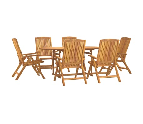 vidaXL Ensemble &agrave; manger de jardin 7 pcs Bois de teck solide