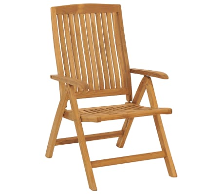 vidaXL Tuinstoelen 4 st verstelbaar massief teakhout