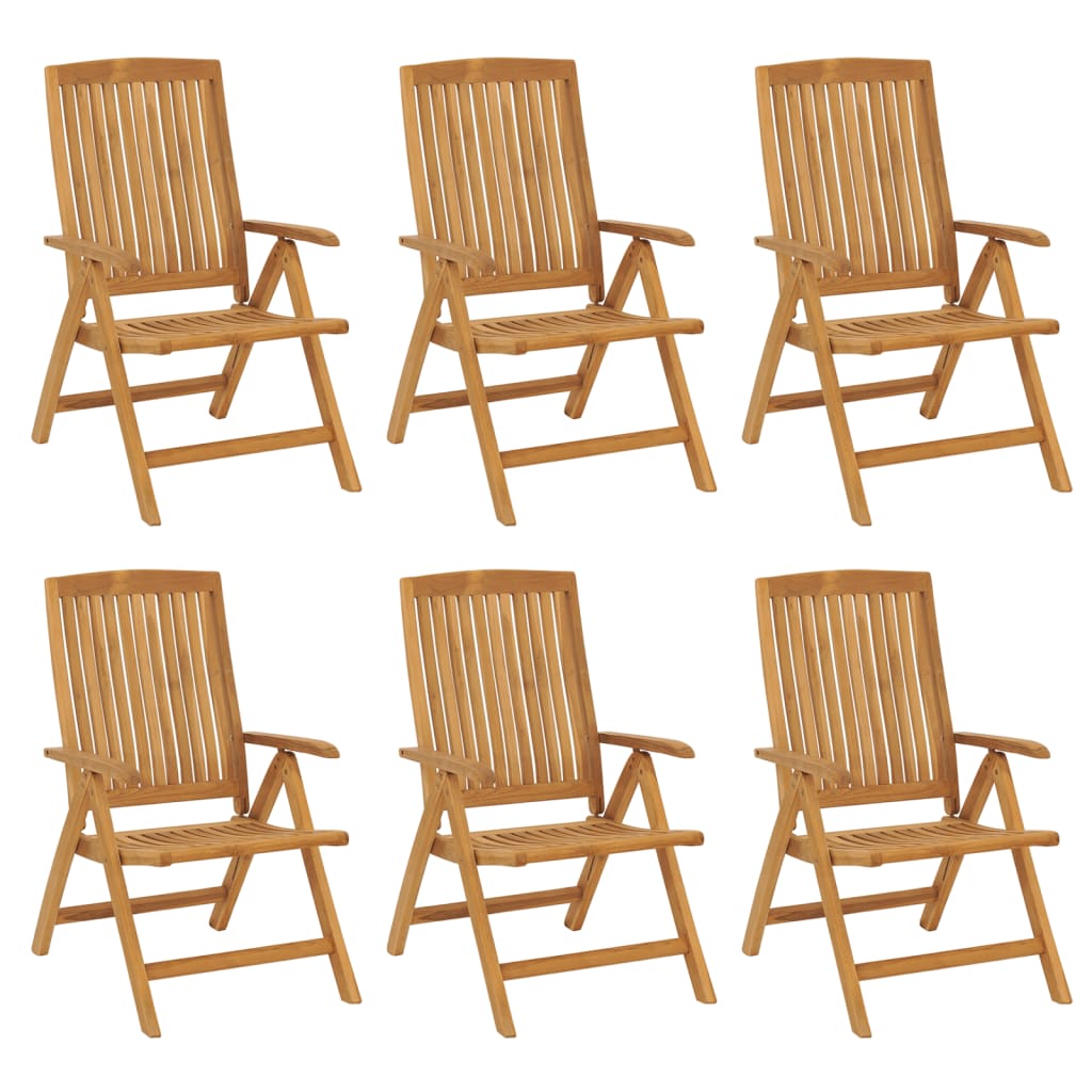Image of vidaXL Reclining Garden Chairs 6 pcs Solid Wood Teak