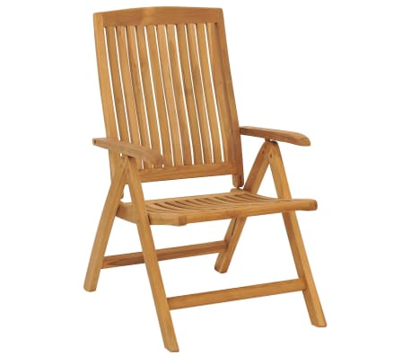 vidaXL Chaises de jardin inclinables lot de 8 Bois de teck solide