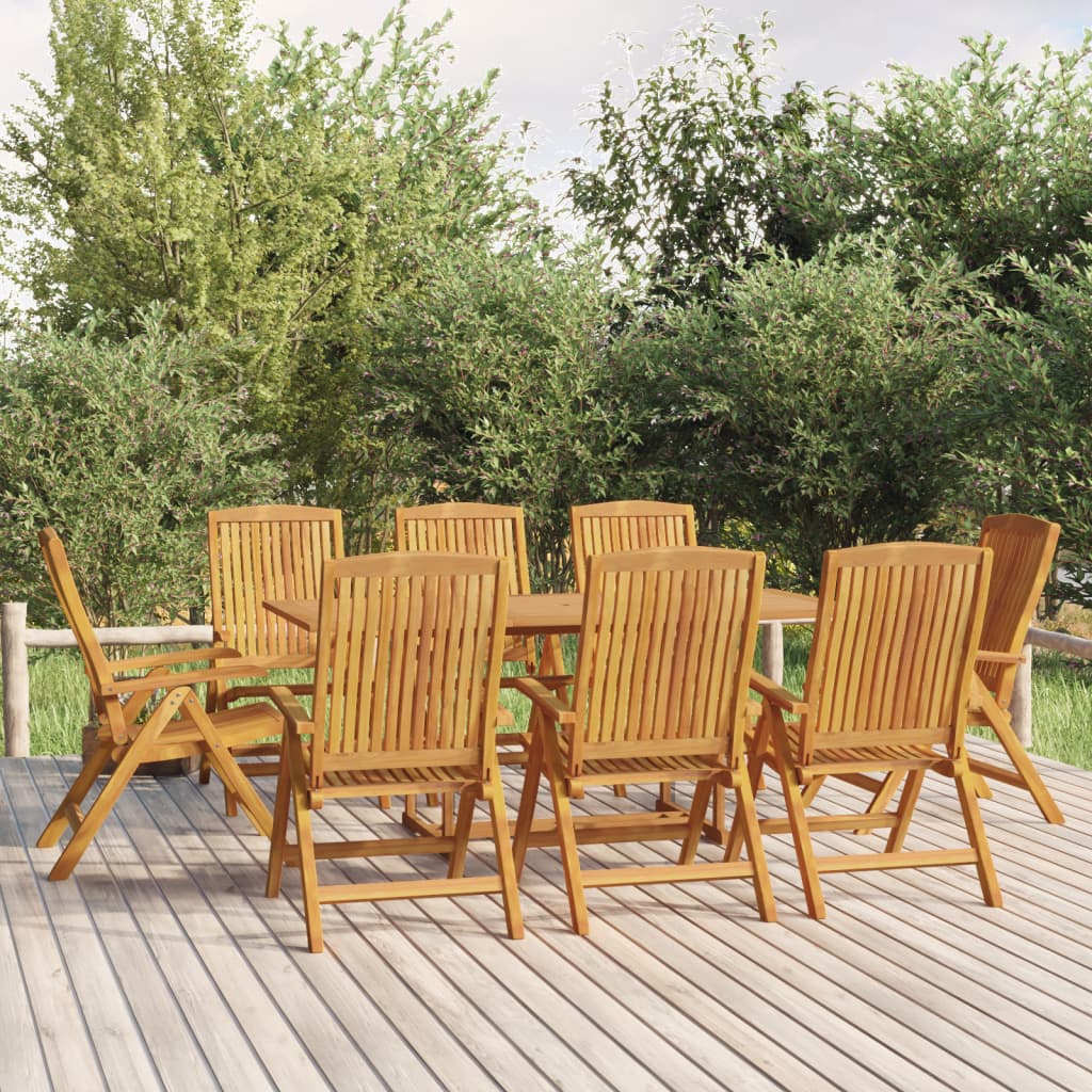 vidaXL Gartenstühle 8 Stk. Verstellbar Massivholz Teak