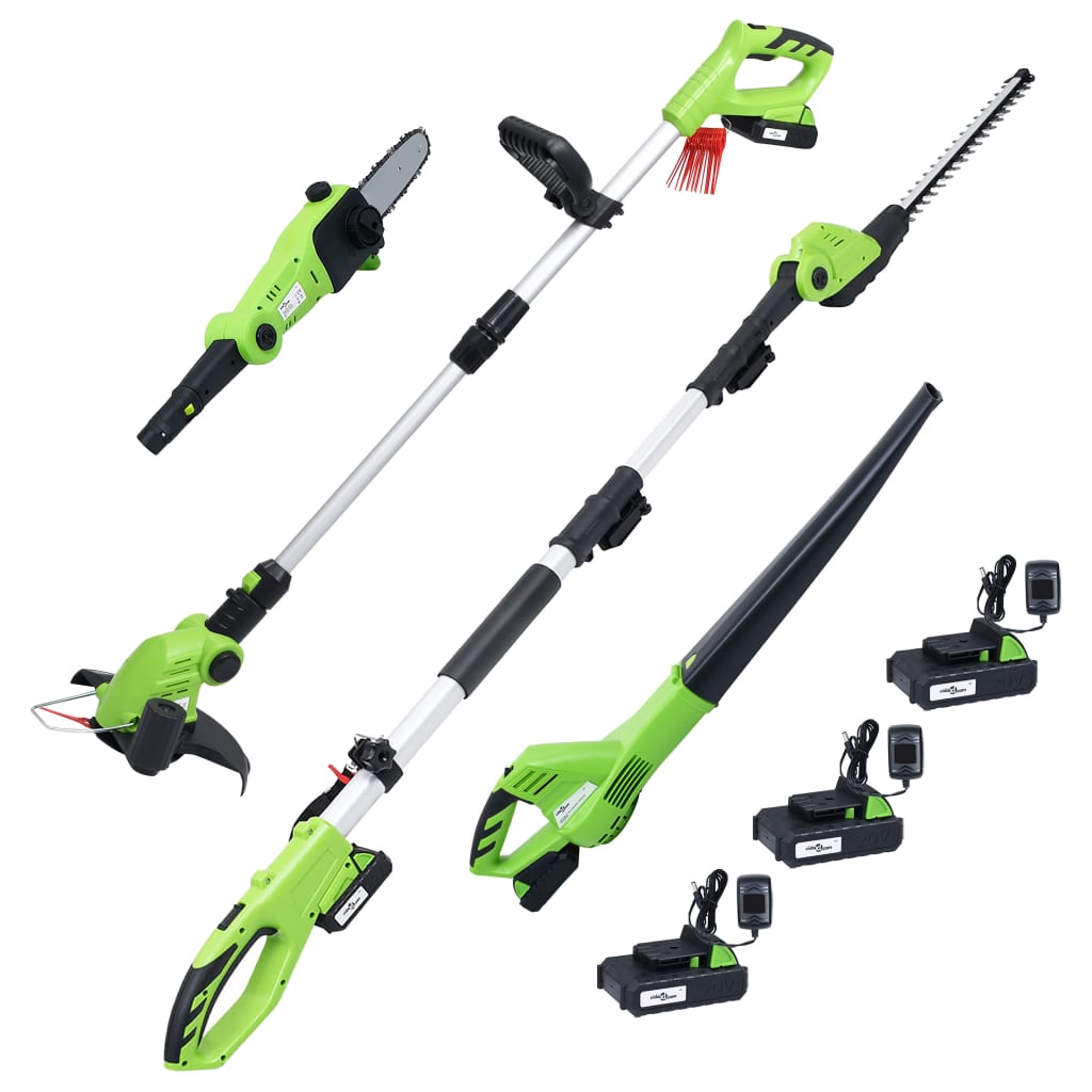 vidaXL Set outils électriques jardin sans fil 4pcs chargeurs/batteries