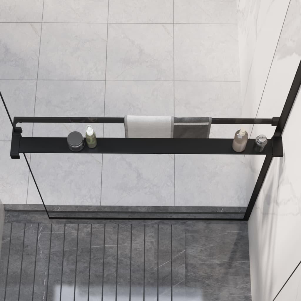 vidaXL Étagère de douche pour paroi de douche à l'italienne Noir 90 cm