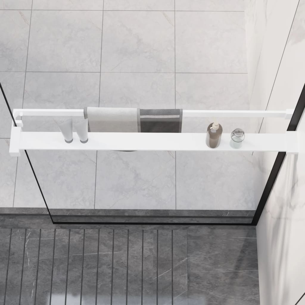 vidaXL Raft de duș pentru perete cabină de duș, alb, 80 cm, aluminiu
