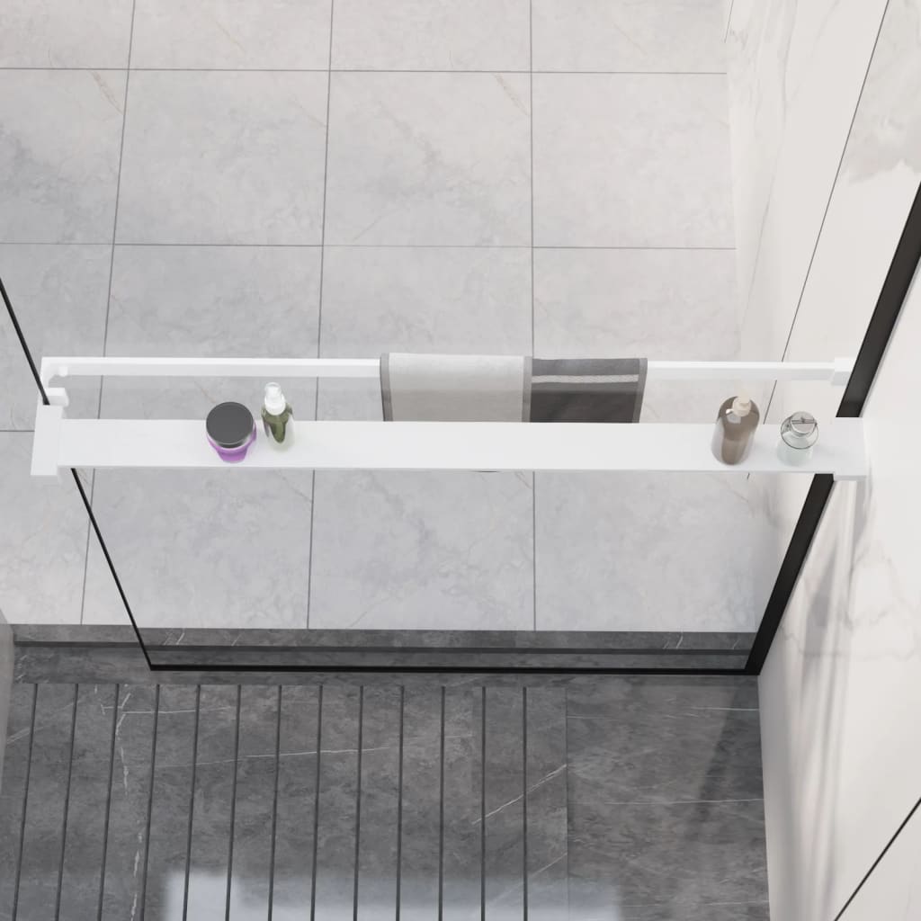 vida XL Duschablage für Begehbare Dusche Weiß 90 cm Aluminium