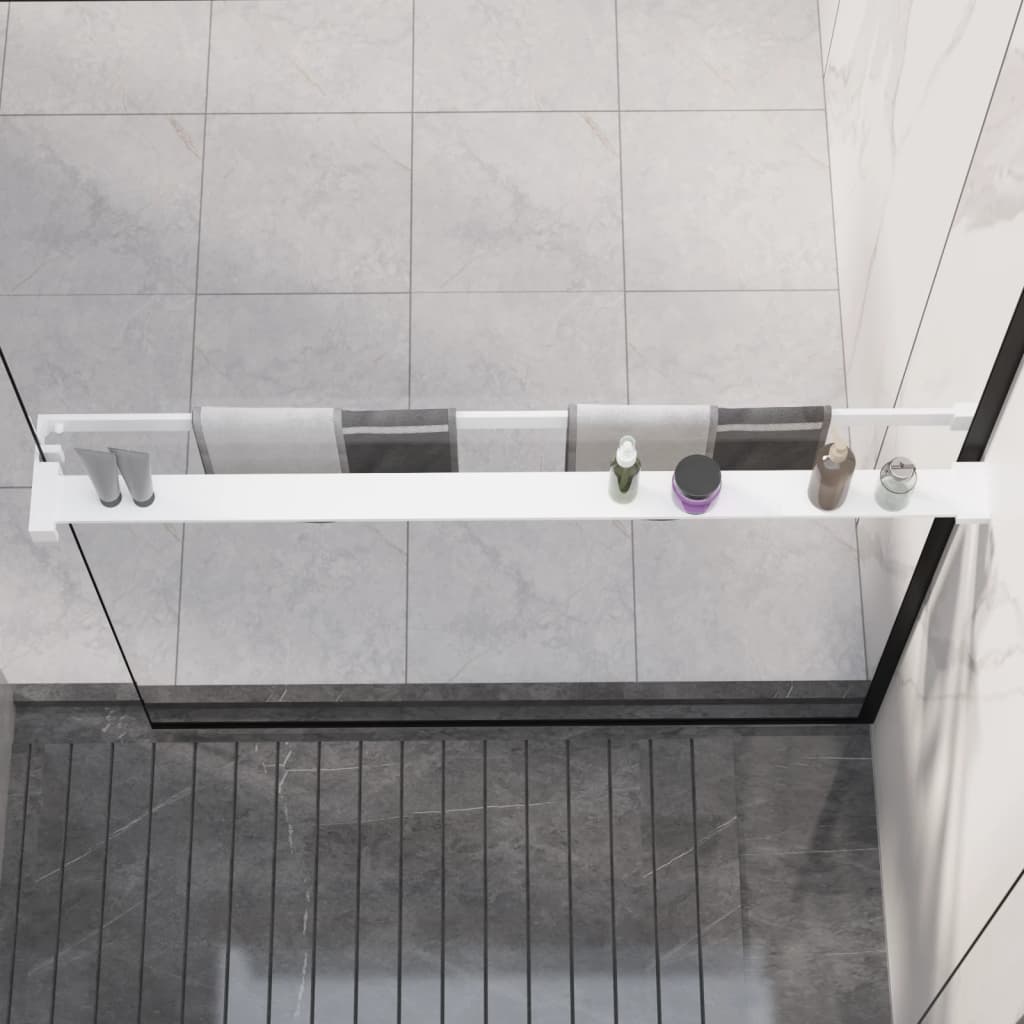 vidaXL Raft de duș pentru perete cabină de duș, alb, 100 cm, aluminiu