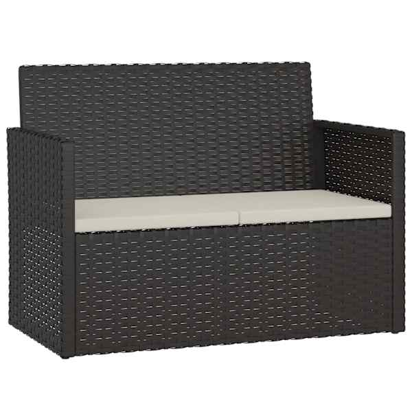 vidaXL aiapink patjadega, must, 105 cm, pol&uuml;rotang