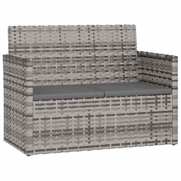 vidaXL aiapink patjadega, hall, 105 cm, pol&uuml;rotang