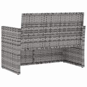 Zahradní lavice s poduškami šedá 105 cm polyratan - obrázek 6