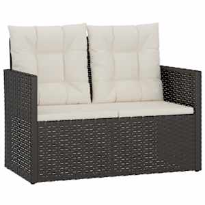 vidaXL aiapink patjadega, must, 105 cm, pol&uuml;rotang