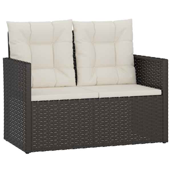 vidaXL aiapink patjadega, must, 105 cm, pol&uuml;rotang