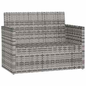 Zahradní lavice s poduškami šedá 105 cm polyratan - obrázek 3