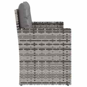 Zahradní lavice s poduškami šedá 105 cm polyratan - obrázek 5