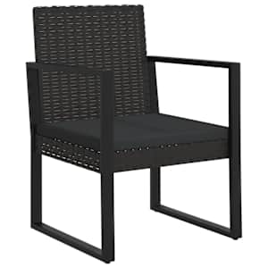 Zahradní křeslo s poduškou černé polyratan - obrázek 2