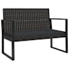vidaXL aiapink patjadega, must, 106 cm, pol&uuml;rotang