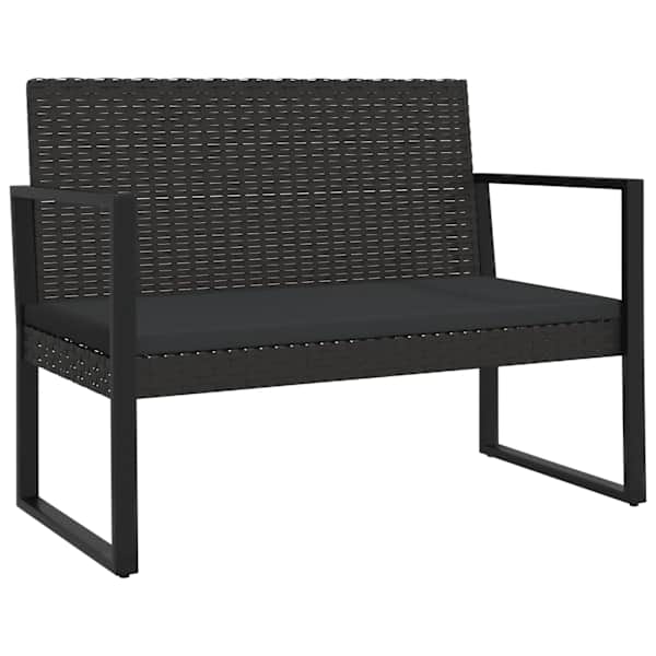 vidaXL aiapink patjadega, must, 106 cm, pol&uuml;rotang