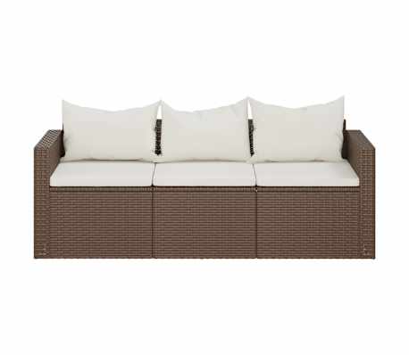 Canapé De Jardin 3 Places En Résine Tressée Gris - Coussins Anthracite Amovibles, Cadre Acier, Confortable Et Durable - 7