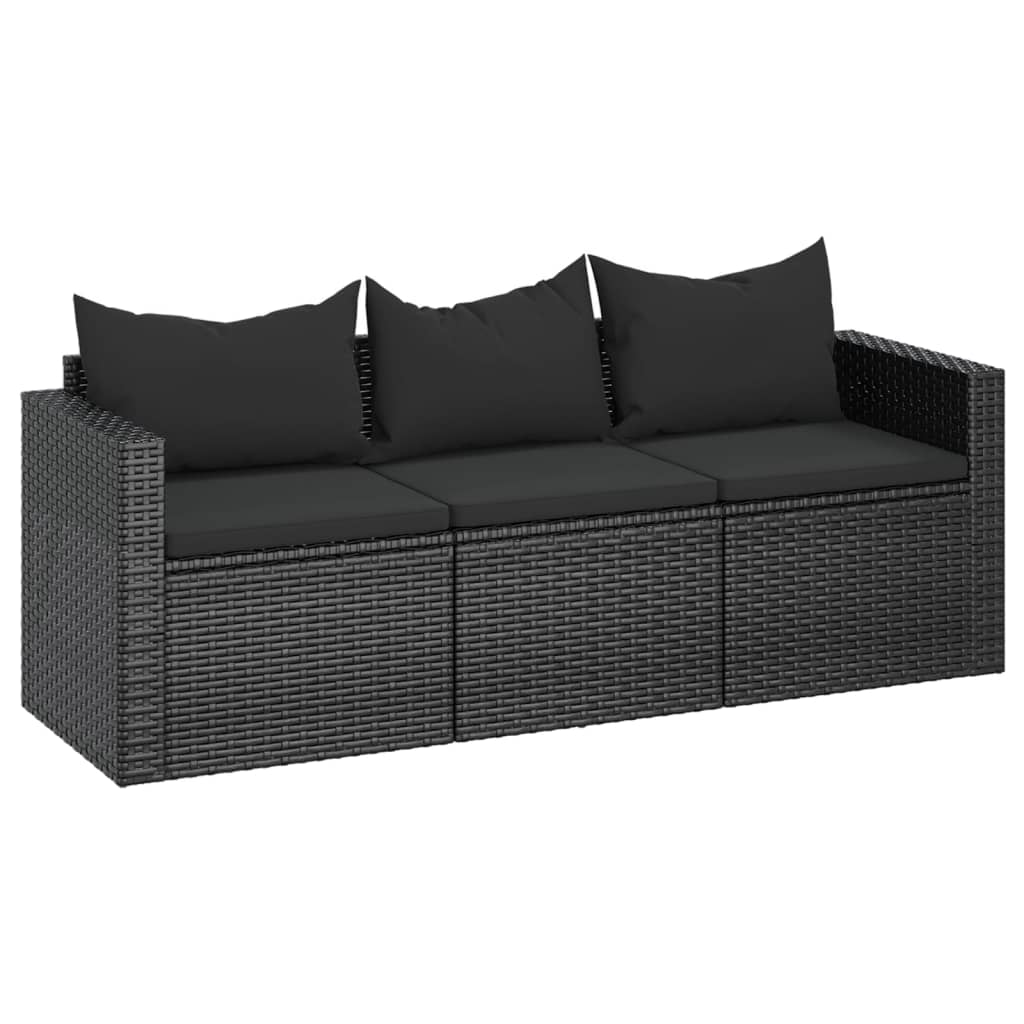 vidaXL 2 Seater Patio Sofa with Cushions and Parasol Gray Poly Rattan