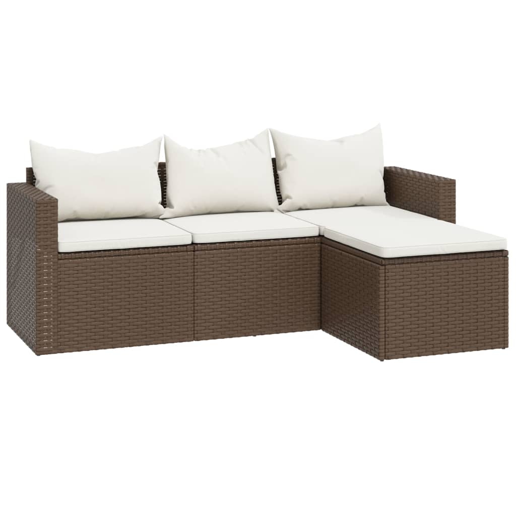 vidaXL Loungeset poly rattan bruin afbeelding