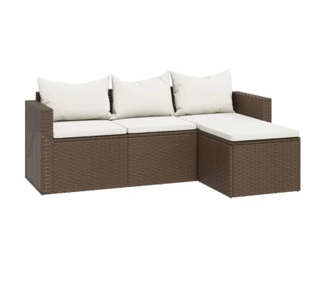 vidaXL Loungeset poly rattan bruin