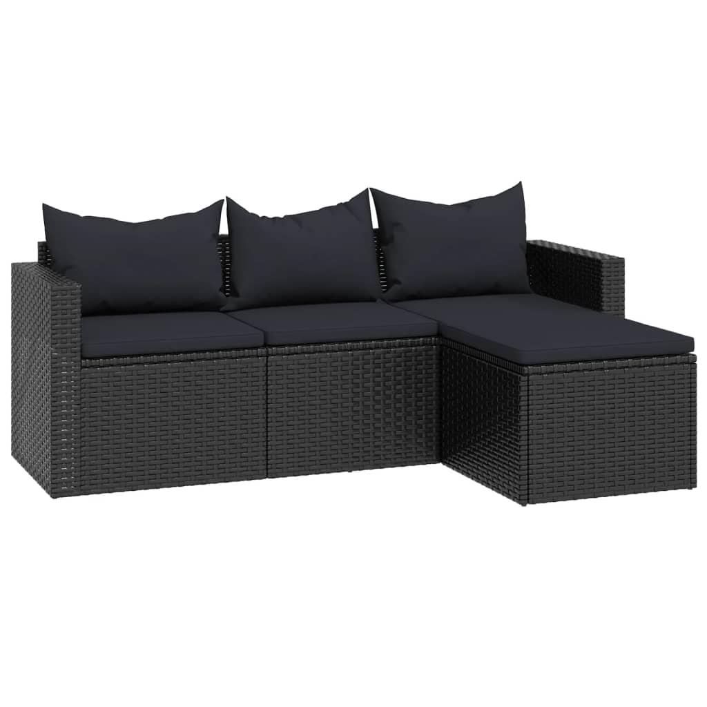 Thumbnail - vidaXL Garten-Lounge-Set Schwarz Poly Rattan