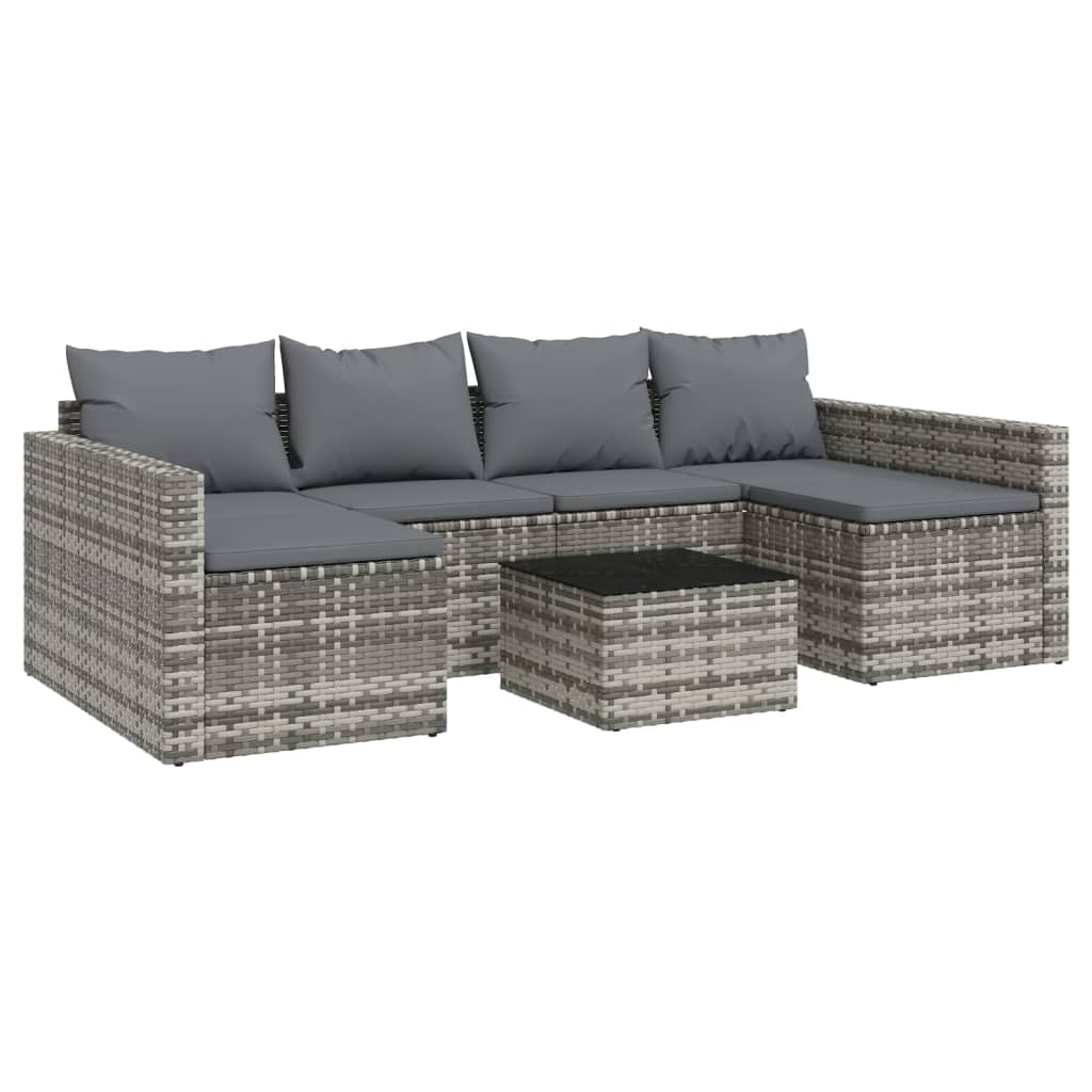 vidaXL Set mobilier de grădină cu perne, 2 piese, gri, poliratan