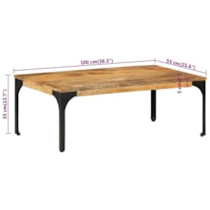 Konferenční stolek 100 x 55 x 35 cm masivní mangovníkové dřevo - obrázek 7
