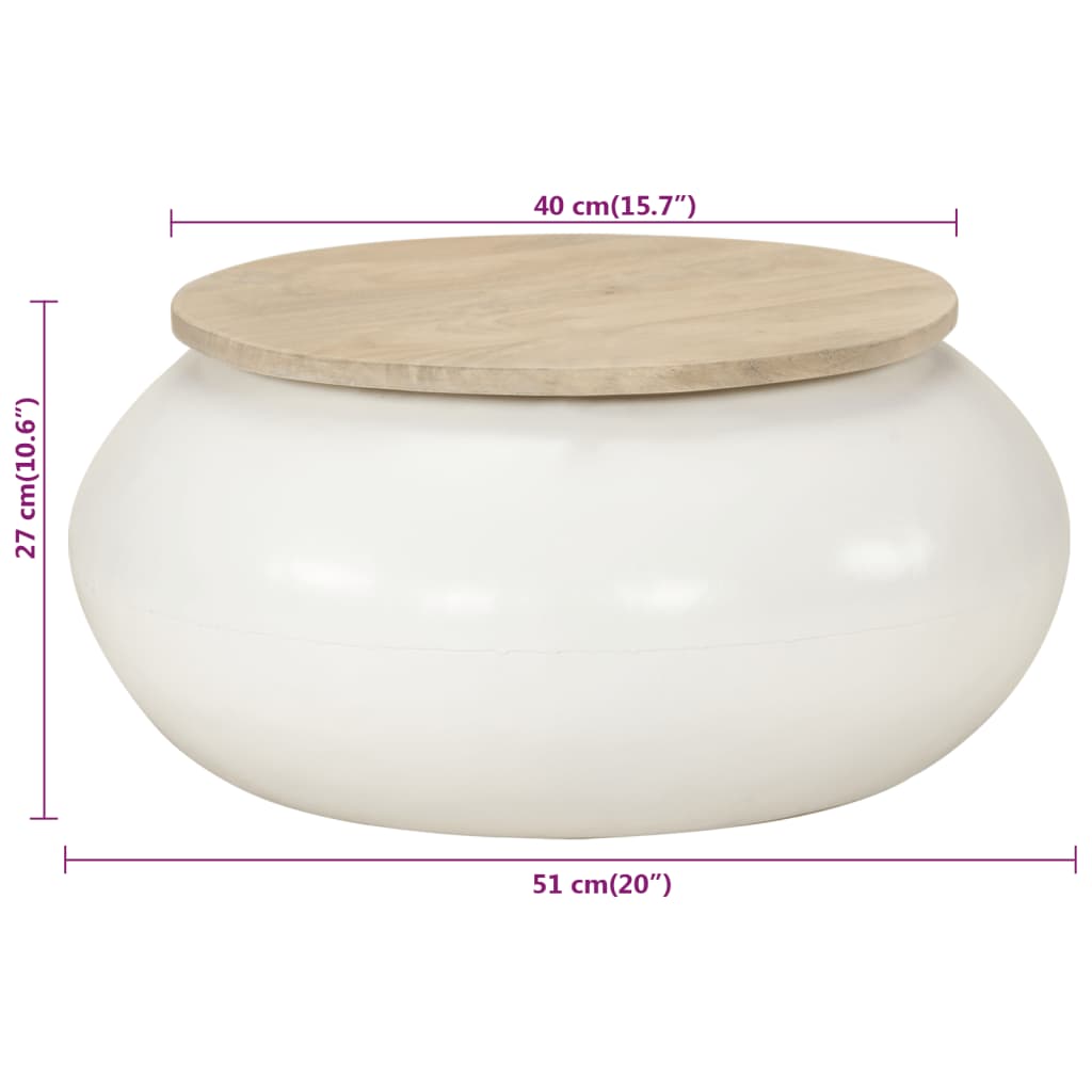 Mesa de Centro Mesita Auxiliar Redonda Madera Reciclada Forma de Cuenco vidaXL - Imagen 65 de 152