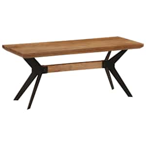 Jídelní lavice 110 x 40 x 46 cm masivní akáciové dřevo a ocel - obrázek 10