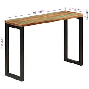 Konzolový stolek 110 x 35 x 75 cm masivní recyklované dřevo - obrázek 8