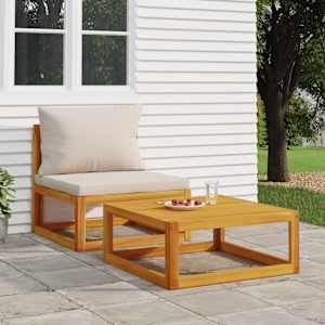 Vrtna sedežna garnitura 2-delna z blazinami trden akacijev les