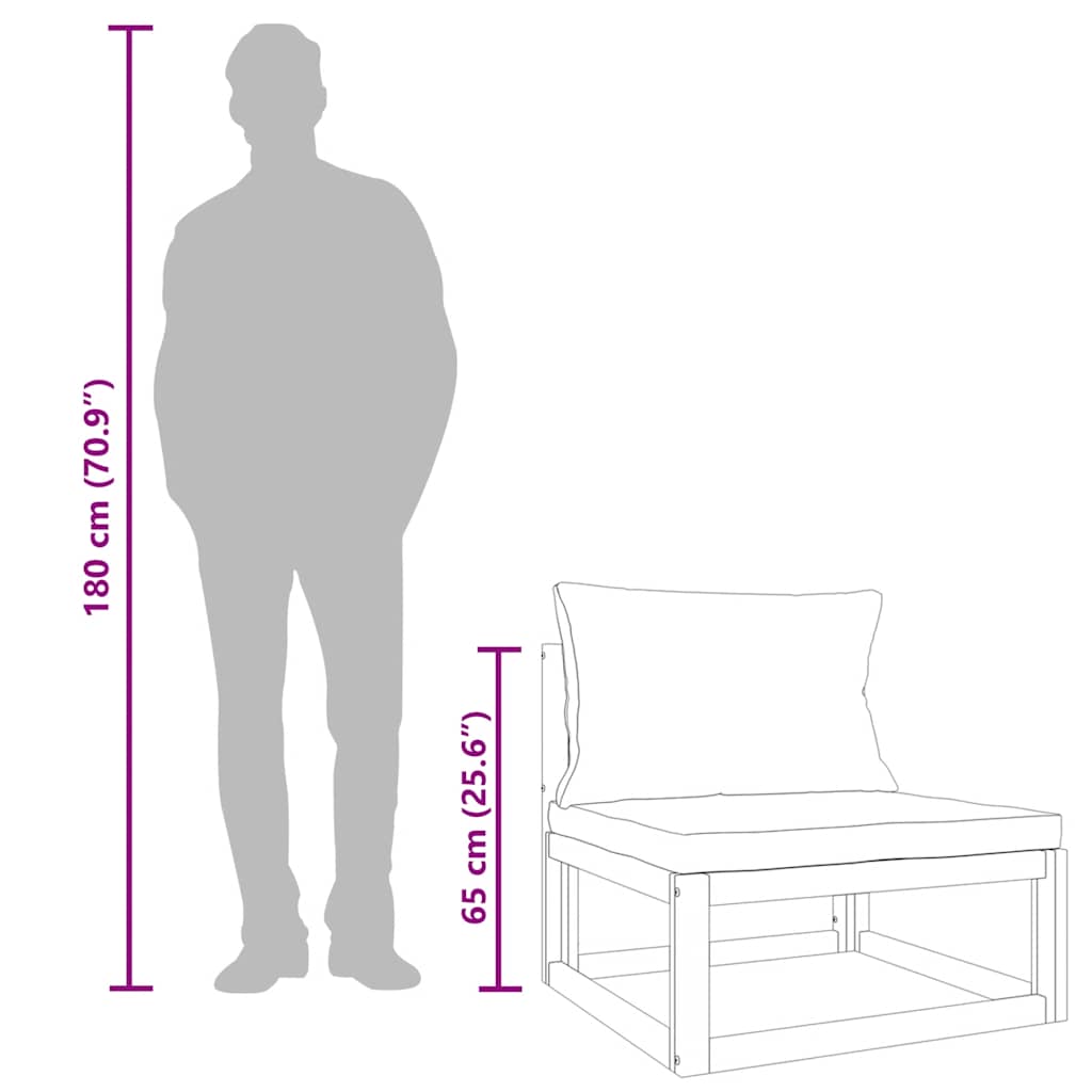 2-delige Loungeset met kussens massief acaciahout image 13