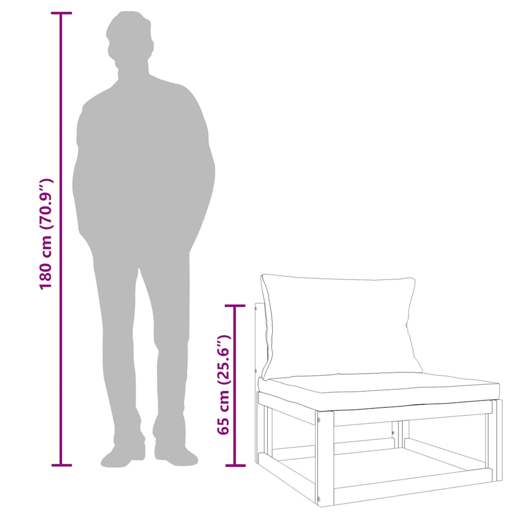 2-delige Loungeset met kussens massief acaciahout image 13