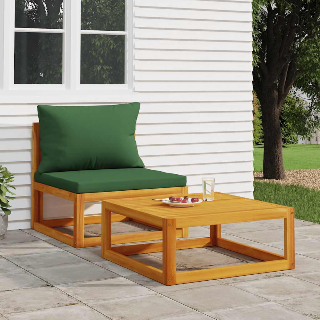 vida XL 2-tlg. Garten-Sofa-Set mit Kissen Massivholz Akazie
