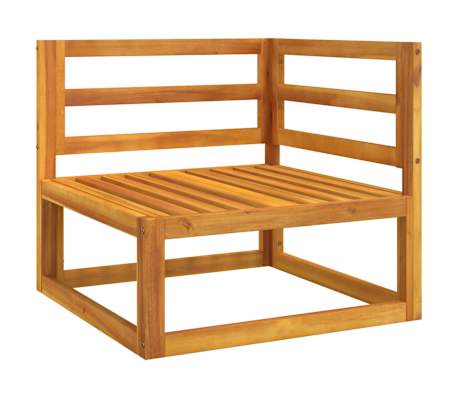 vidaXL Canapea colț modulară, perne verzi, lemn masiv acacia