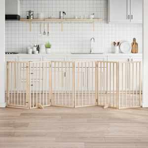 Pasja vrata z vrati, zložljiva, 6 panelov, 300 cm, topolov les