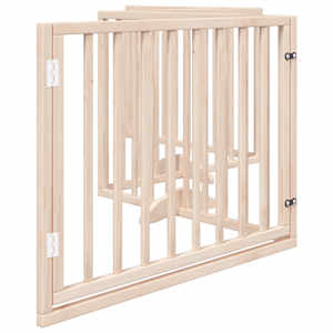 Psí branka s dvířky, skládací, 4 panely, 320 cm, topolové dřevo - obrázek 5