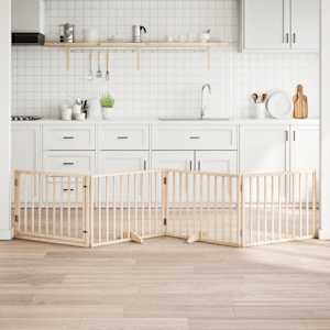 Pasja vrata z vrati, zložljiva, 4 panela, 320 cm, topolov les