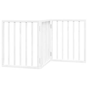 vidaXL kokkupandav koerav&auml;rav, 3 paneeli, valge, 150 cm, paplipuit