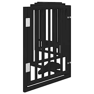 Zábrana pro psy s dvířky skládací 6 panelů černá 300 cm topol - obrázek 5