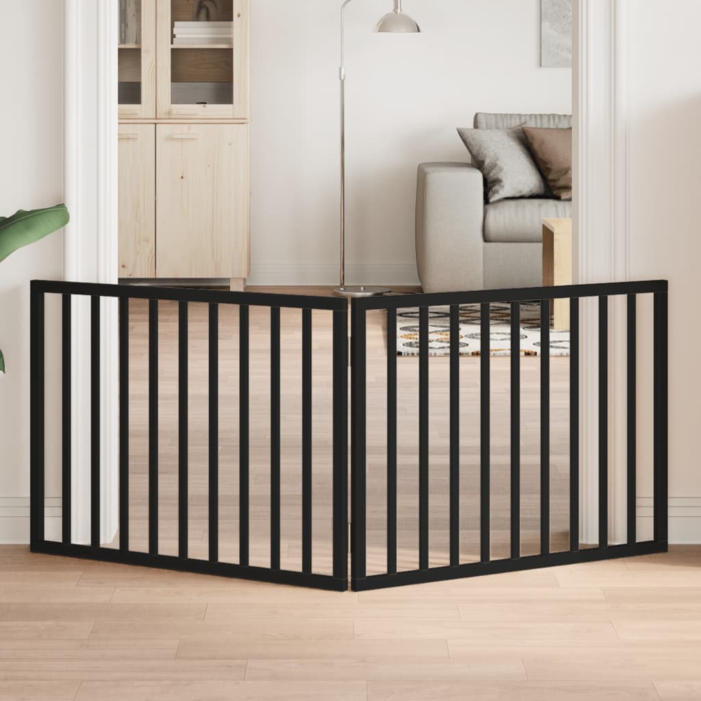 vidaXL Hundegrind sammenleggbar 2 paneler svart 160 cm poppeltre