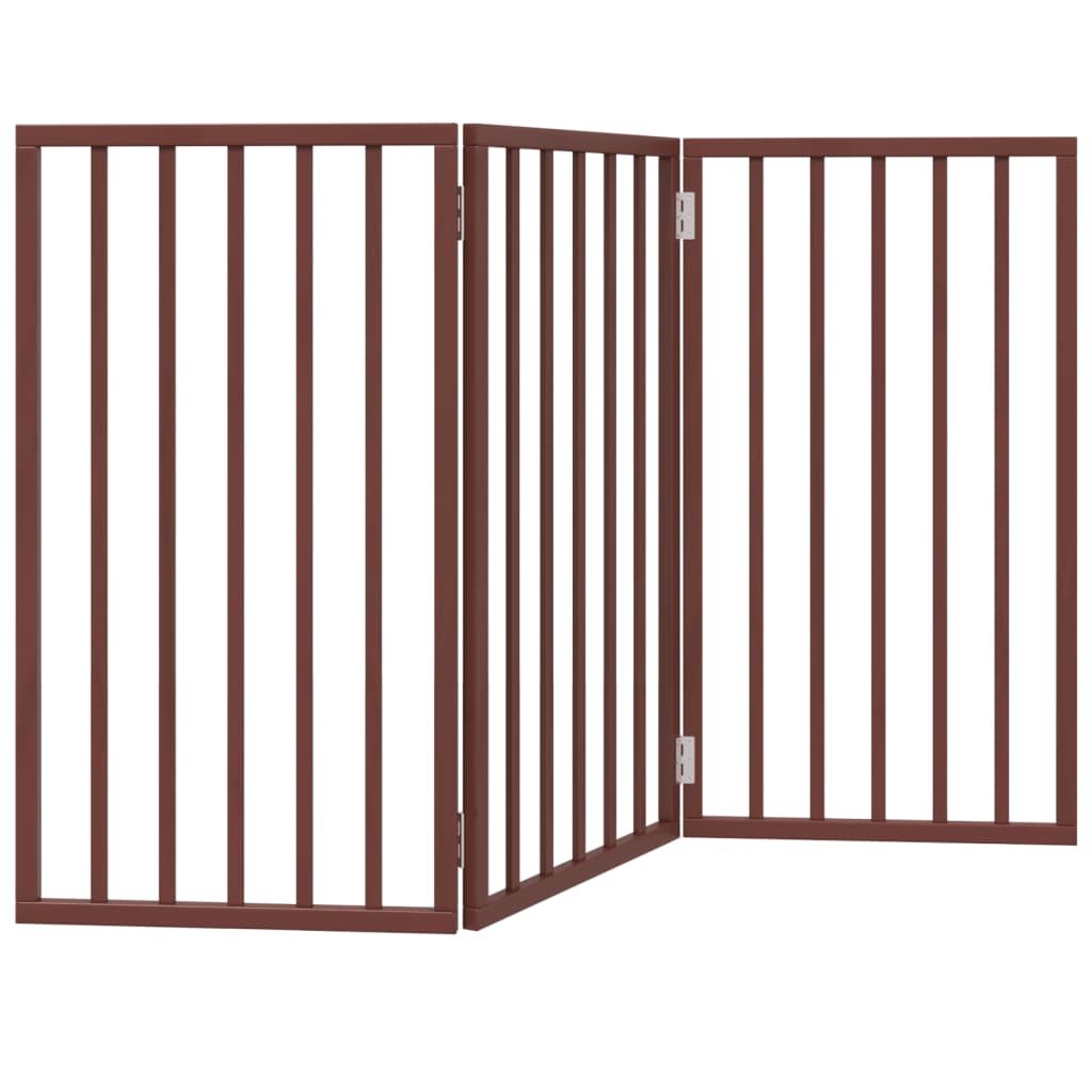 vidaXL Zábrana pro psy skládací 3 panely hnědá 150 cm topolové dřevo