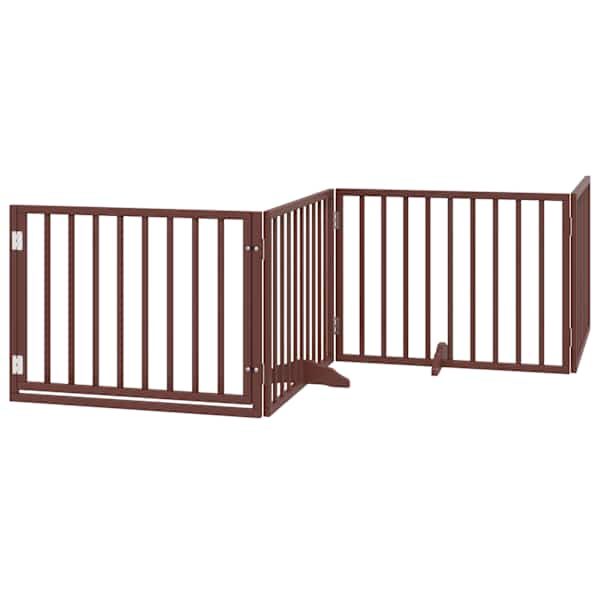 vidaXL koerav&auml;rav uksega, kokkupandav, 4 paneeli, pruun, 320 cm, paplipuit