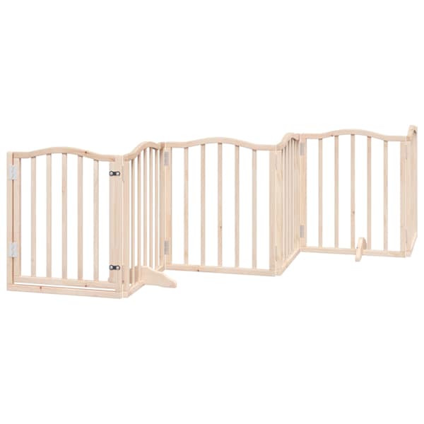 vidaXL kokkupandav koerav&auml;rav uksega, 6 paneeli, 300 cm, paplipuit