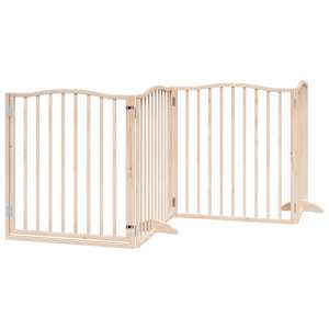 Zábrana pro psy s dvířky skládací 4 panely 320cm topolové dřevo - obrázek 2