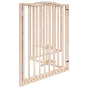 Zábrana pro psy s dvířky skládací 4 panely 320cm topolové dřevo - obrázek 5