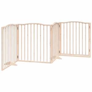 Zábrana pro psy s dvířky skládací 4 panely 320cm topolové dřevo - obrázek 6