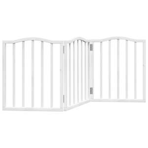 vidaXL kokkupandav koerav&auml;rav, 3 paneeli, valge, 150 cm, paplipuit